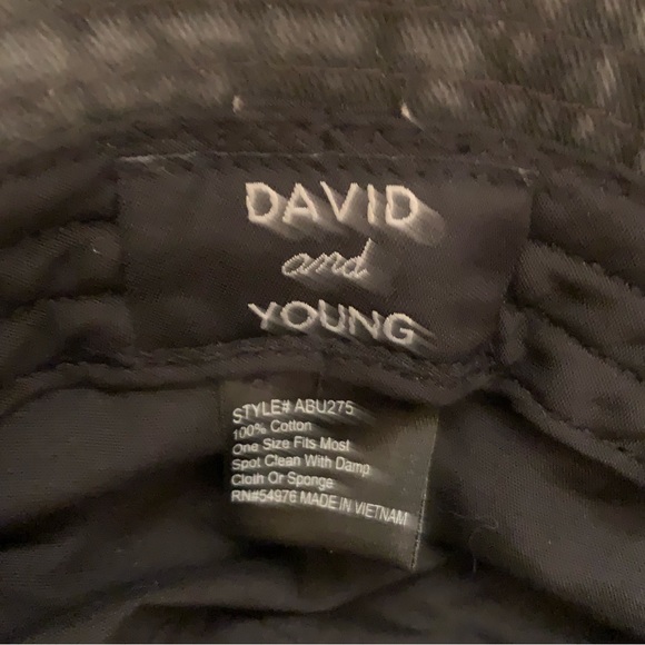 DAVID and YOUNG blackish gray 100% cotton distressed bucket hat NWT in size OSFM - Picture 2 of 8